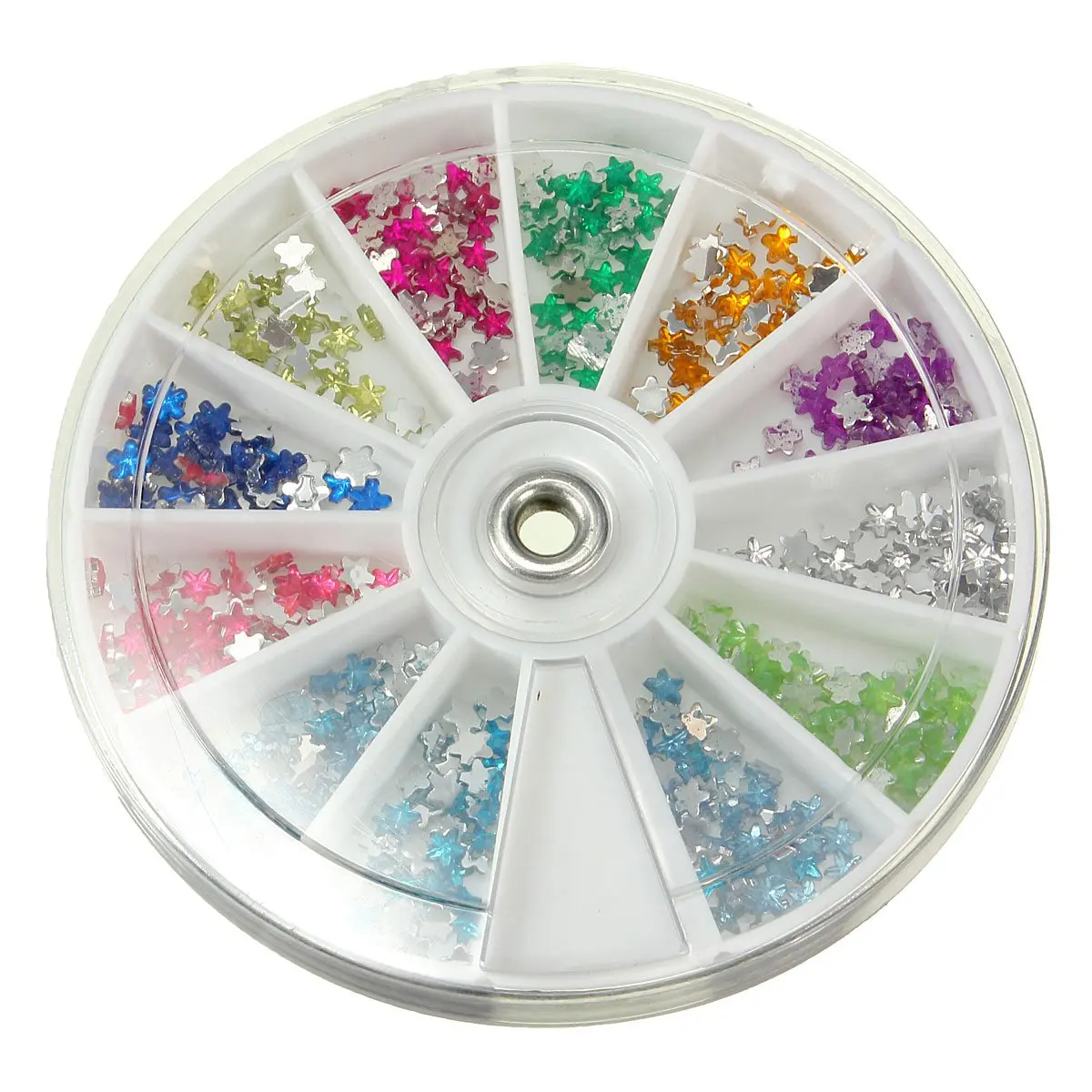 1800 шт. 3D Nail Art Rhinestone Блеск ногтей маникюр box nail Портативный-пентаграмма | Красота и