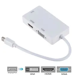 Мини DP к HDMI DVI VGA адаптер 3 в 1 концентратор мини DisplayPort 1080 P конвертер видеоадаптера Для iMac Apple MacBook Pro Air