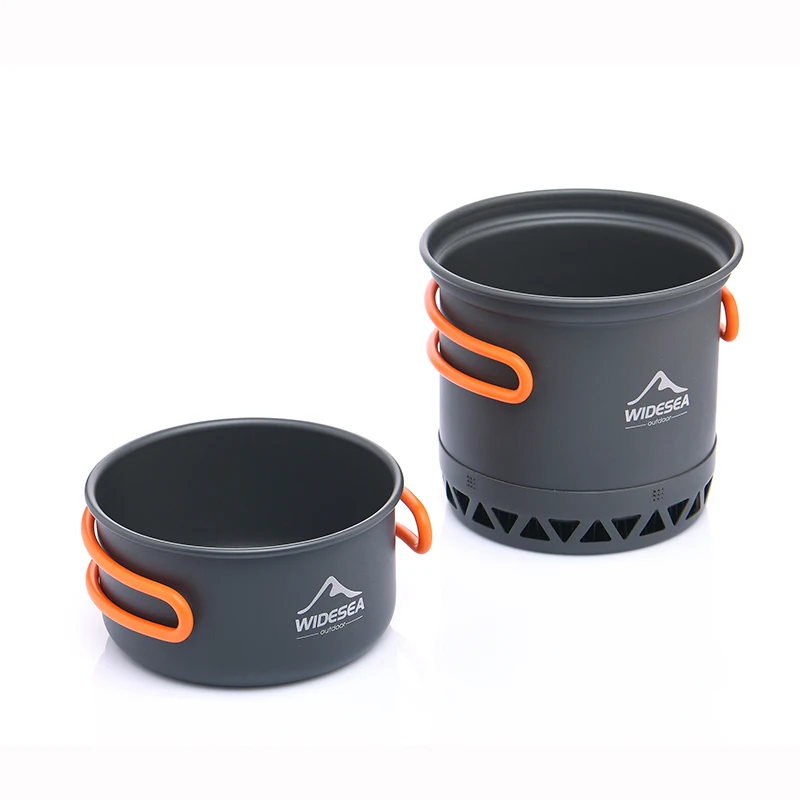 Widesea Camping utensilios de cocina al aire libre juego de intercambio de calor cocina de viaje vajilla de viaje cocina turística Camping olla utensilio equipo