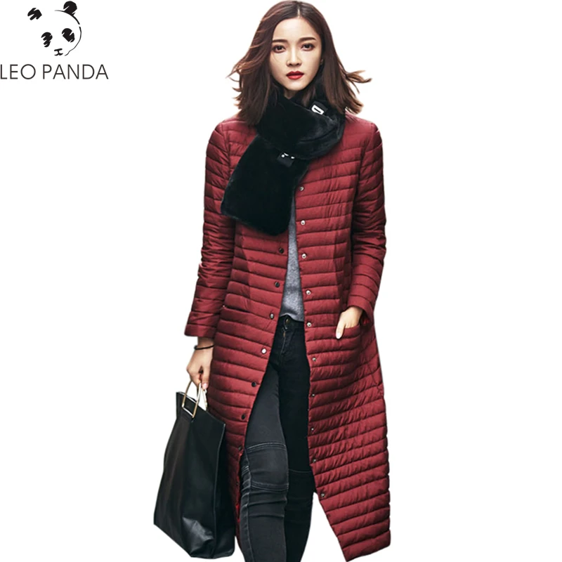

2019 Ultra Light Down Jacket Women Long Puffer Coat Plus Size Winter Duck Brand Stand Collar Lightweight Ultralight Female Coats
