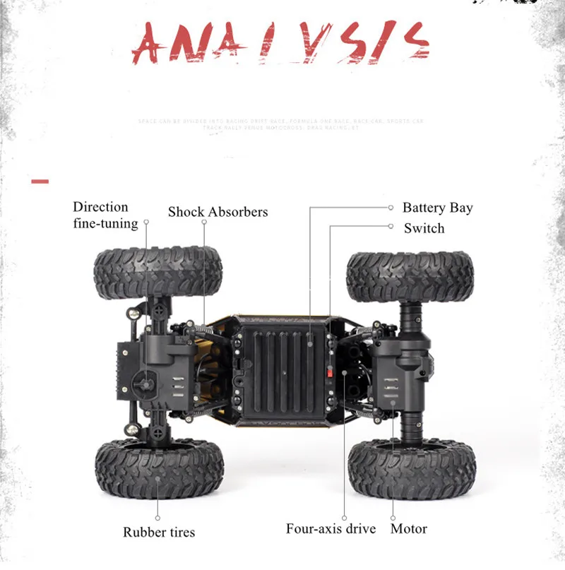 2,4G Радиоуправляемый автомобиль, высокая скорость, Электрический 4CH Hummer Rock Crawlers, гоночный автомобиль, внедорожные транспортные средства, багги, игрушечный светильник, подарок для мальчиков