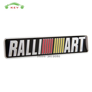 

12*2.6CM Car Styling Aluminum Alloy Emblem Badge for Ralliart Logo Sticker for Mitsubishi ASX Lancer Outlander Pajero sport L200