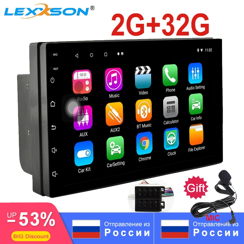 

2G+32G Universal 2Din Android 8.1 Car Radio RDS For universal GPS 1024x600 Wifi BT FM AM Mirror Link Head Unit 7" Multimedia ISO