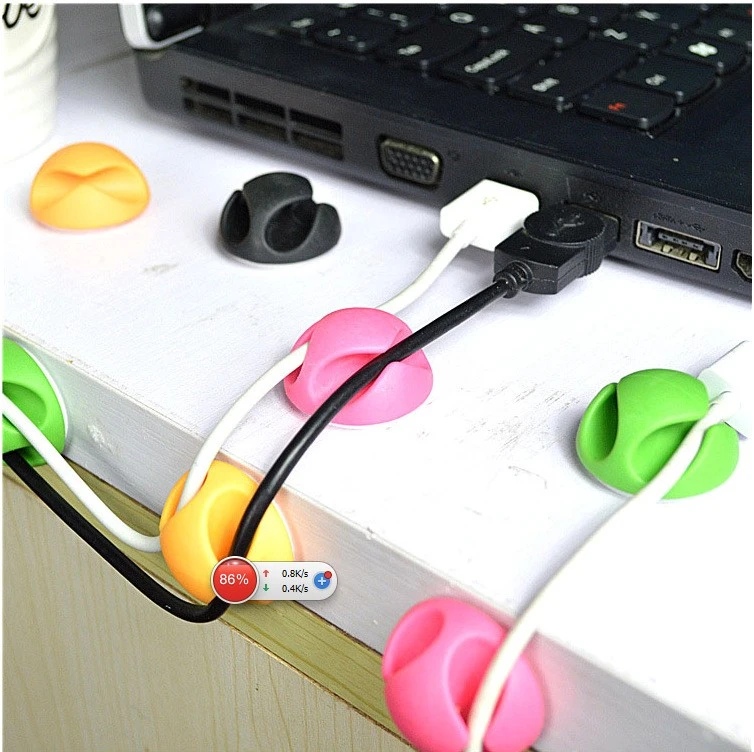 200 قطعة الوحدة عشوائي اللون مزدوجة الفوهة كابل سلك المنظم كابل كليب مرتب Usb شاحن الحبل حامل سطح المكتب ثابتة المشبك Cord Holder Wire Organizercable Wire Organizer Aliexpress