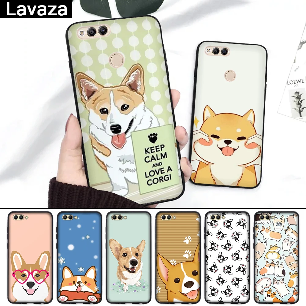 

Lavaza Cute Corgi cartoon Dog Silicone Case for Huawei Honor 6A 7A 3GB Pro 7X 8 Lite 8X 8C 9 Note 10