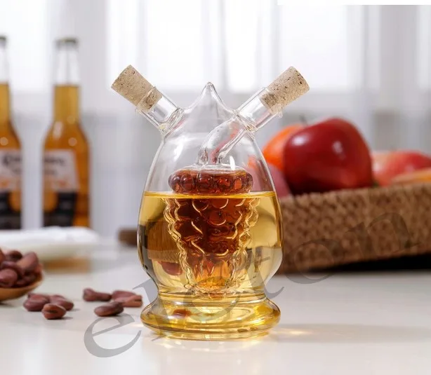 1PC Creative glass oil vinegar bottle Heat resistant glass oil vinegar bottle Caster oil vinegar
