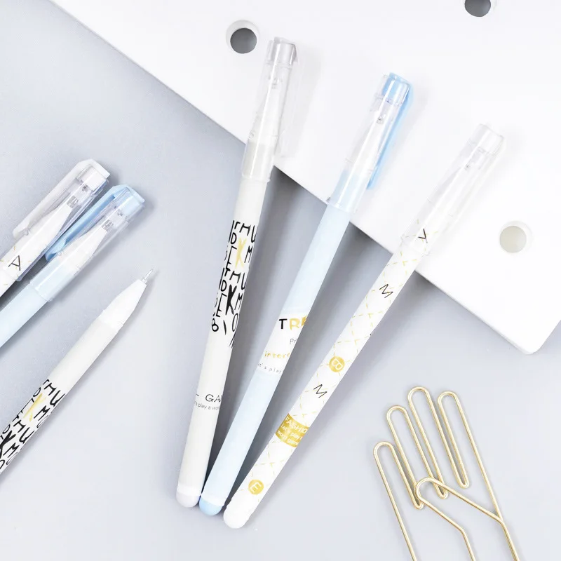 

3 pcs/lot Fun Text Erasable Gel Pen Cute 0.5 mm Signature pen Promotional Stationery Gift School Office Supplies
