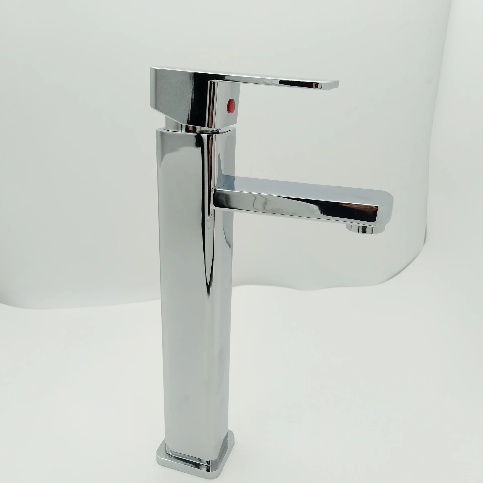 

Vidric Self-produced high square single hole hot and cold height basin faucet bathroom above counter basin wash basin basin fauc