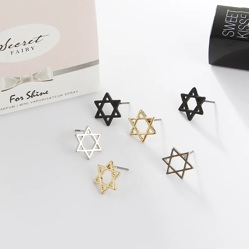 

Brand Star Earrings Colorful Stud Earring Black Gold Silver Earings Stainless Steel Earrings for Women Statement Fashion Jewelry