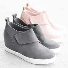 Новинка года; женская обувь; женская кожаная повседневная Уличная прогулочная обувь; модная обувь для улицы без шнуровки; кроссовки, увеличивающие рост; Mjuer