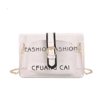 

Women Transparent Messenger Bag New Fashion Shoulder Bag 2019 New Design Small Square Evening Bag Bolso Mujer Sac A Main 30