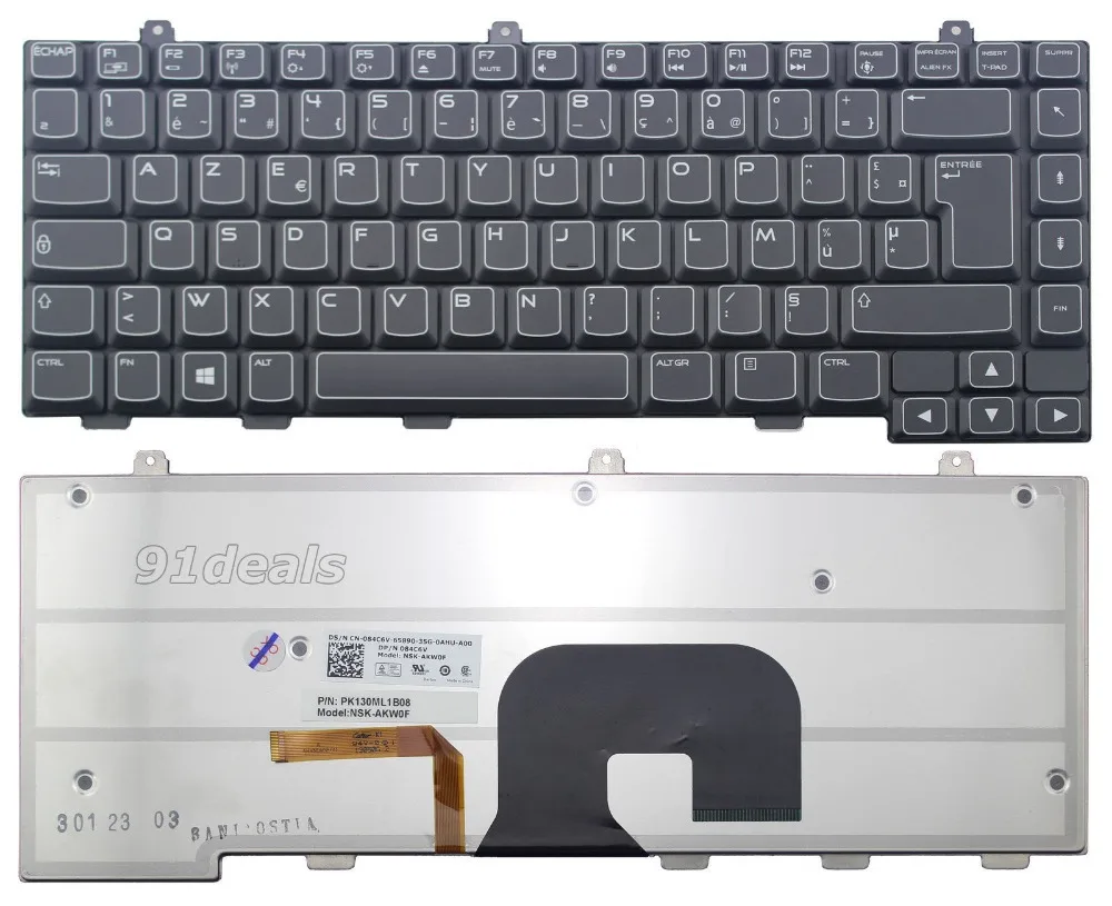 New notebook font b Laptop b font keyboard for Dell Alienware 084C6V NSK AKW0F PK130ML1B08 french