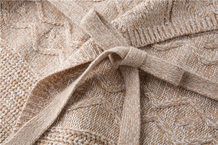 Fashion new European and American women's long paragraph lapel knit cardigan sleeveless vest sweater coat female (12)