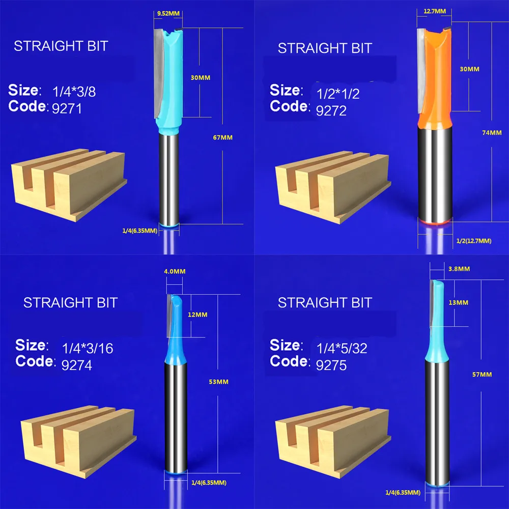 1 шт. 1/4*3/8 straght долбежный резак frazier фреза нож для дерева инструмент fresa ЧПУ фрезы для дерева fresa 9271