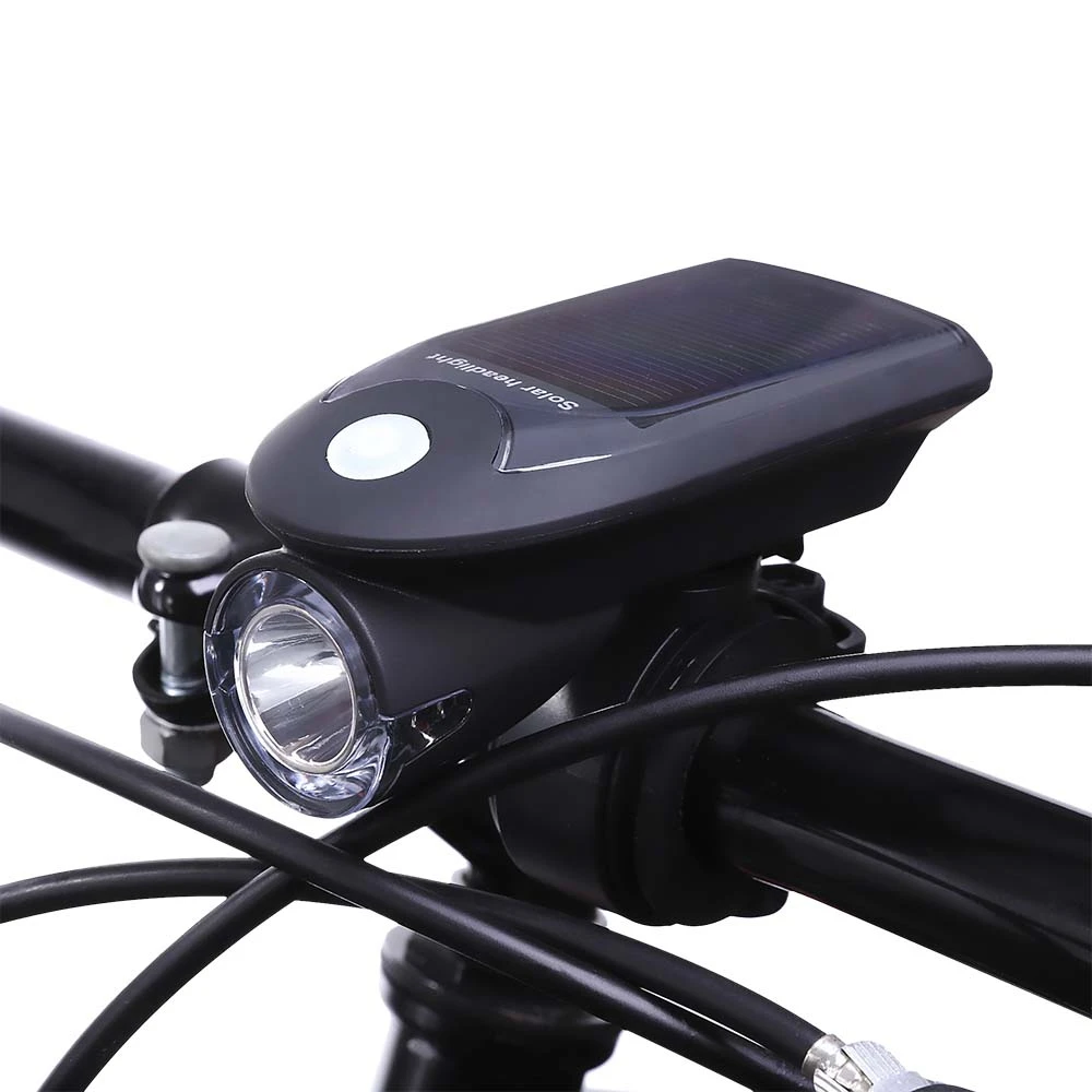 Solar Energy Rechargeable USB Bike Lights Flashing Front Head