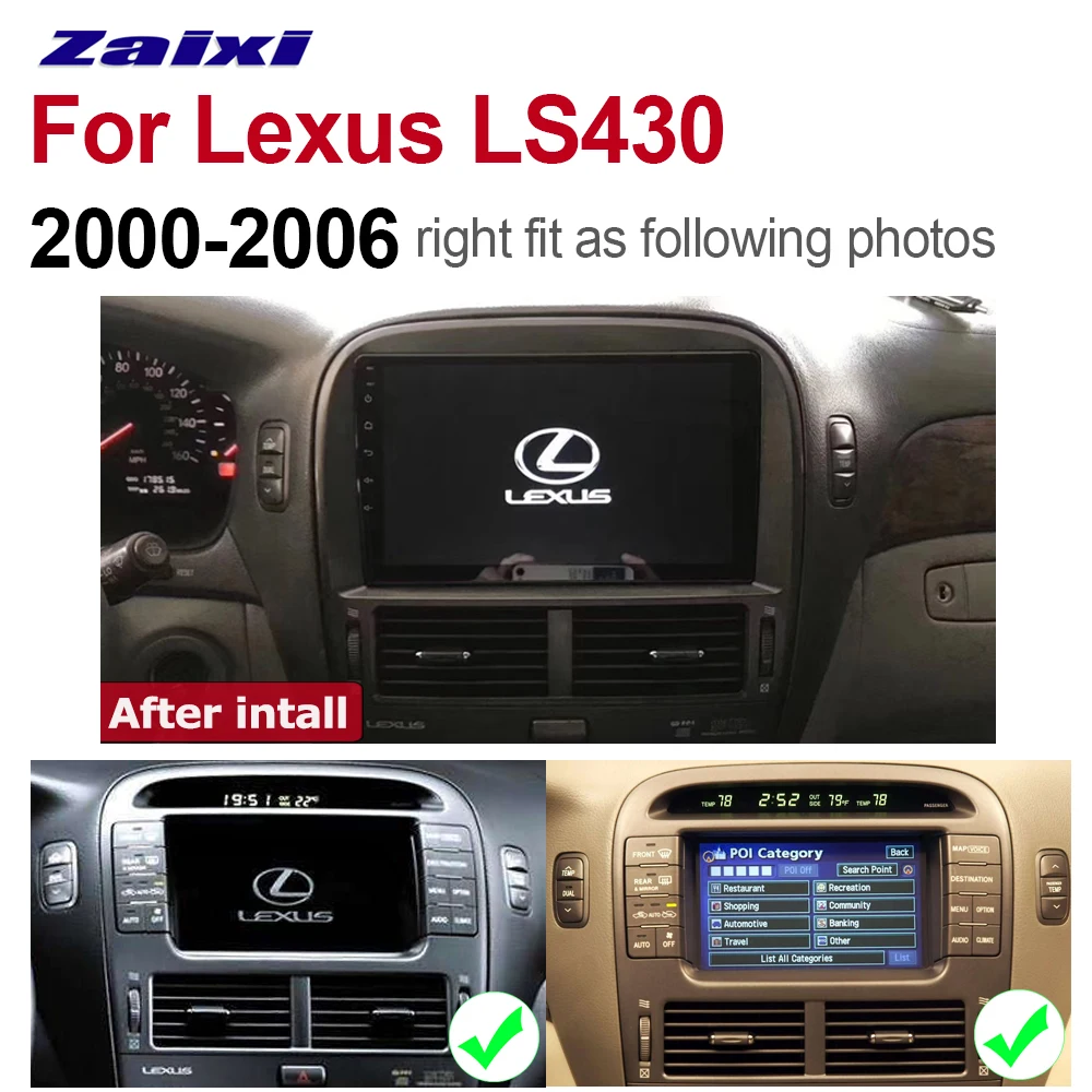 ZaiXi Android автомобильный мультимедийный gps аудио Радио стерео для Lexus LS LS430 2000~ стиль навигации NAVI BT wifi HD