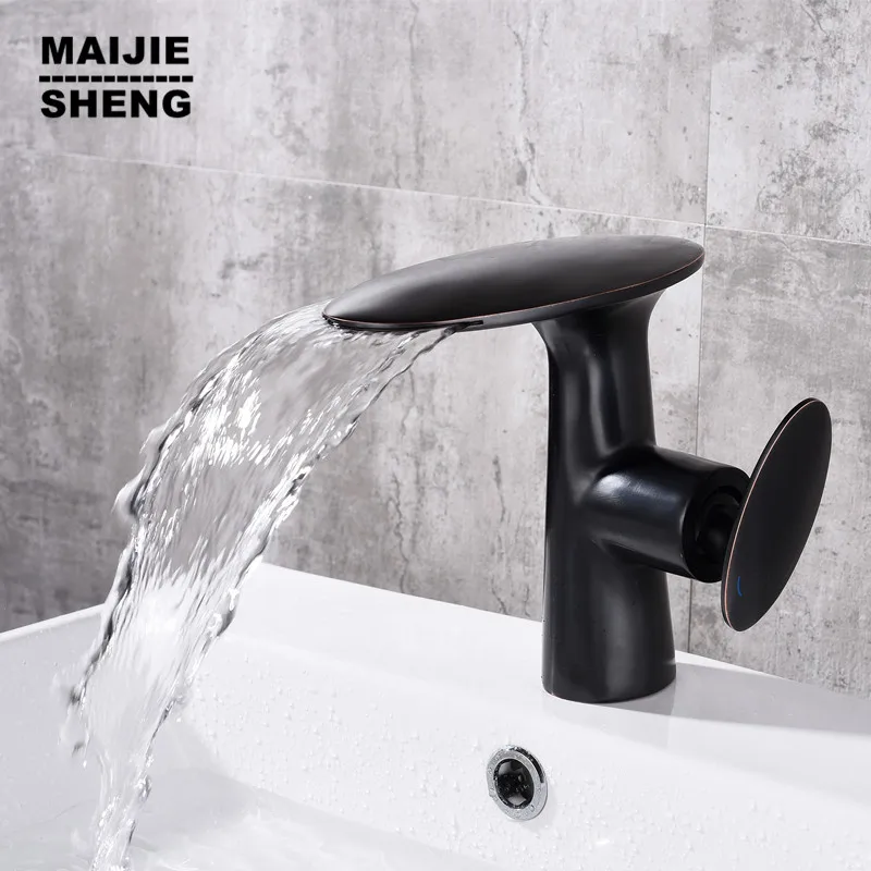 Black copper basin faucet hot and cold bathroom basin tap basin