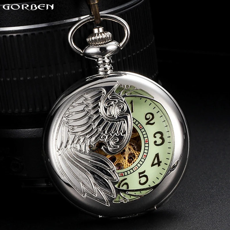 Luxury Phoenix Wing Automatic Mechanical Pocket Watches 3 Classic Color