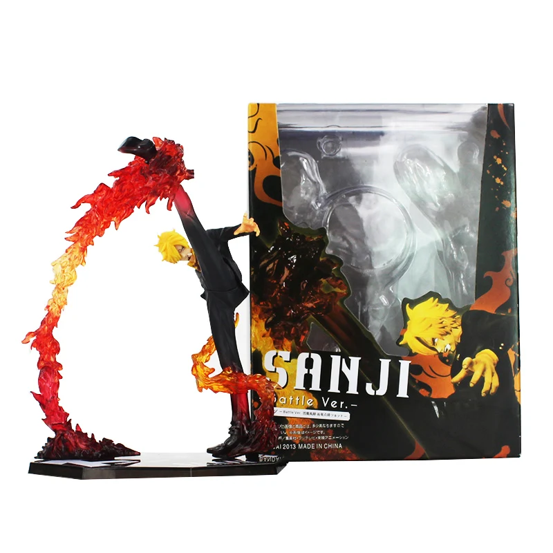 

17cm Anime One Piece Black Leg Sanji Fire Battle Version Boxed PVC Action Figure Collectible Model Toys Doll Free Shipping
