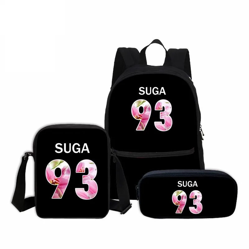 Новый SUGA 93 3D с буквенным принтом детские школьные рюкзаки модные 3 шт. женские