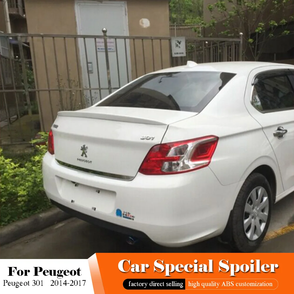 Автомобильные аксессуары для Peugeot 301 черный спойлер 2014 2015 2016 2017 Авто АБС пластик