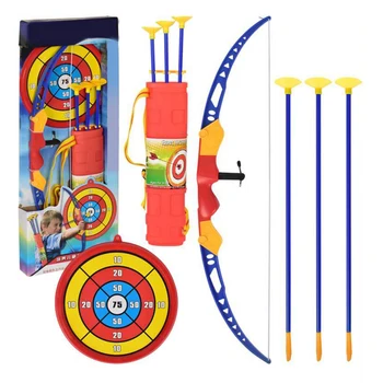 

Children's Simulation Bow and Arrow Soft Plastic Arrow Kids Archery Bow and Arrow Toy Set with Target Outdoor Garden Fun Game