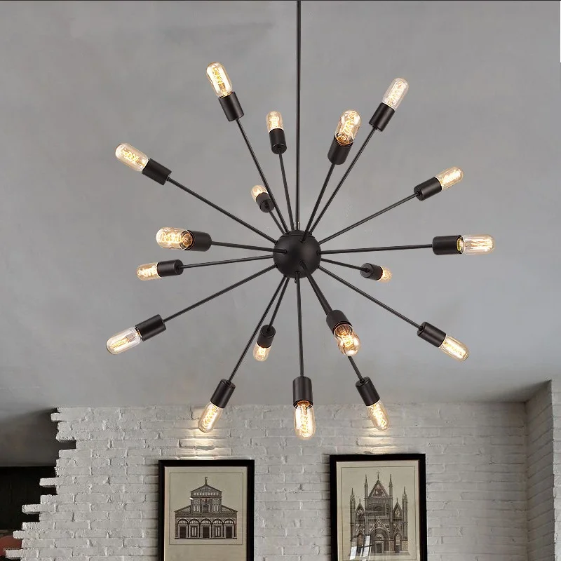 

Retro industrial LED chandelier Iron restaurant suspended lamps cafe deco fixtures home lighting living room hanging lights