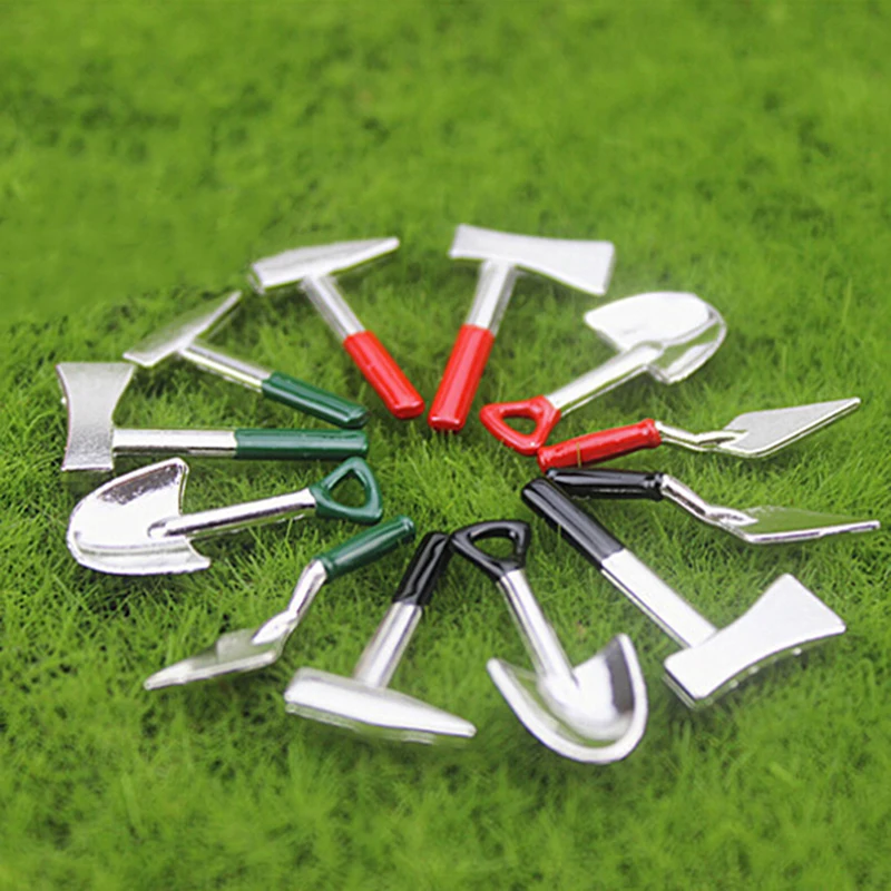 

4pcs 1:12 Dollhouse Miniature Gardening Tools Set Doll House Outdoor Decoration Accessories Toy DIY Miniatura Metal Watering