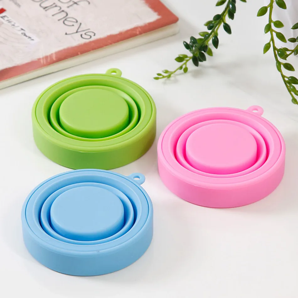 Al aire libre vajilla nueva portátil de silicona plegable retráctil copa de agua viajes de Camping telescópica plegable suave bebiendo tazas