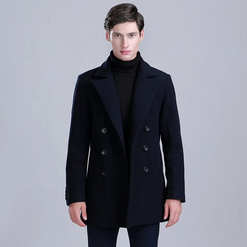 Thick Medium Long Wollen Men Coat Winter Thick Medium Long Wollen Men Coat Winter