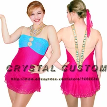 Платья для фигурного катания для девочек, модные новые Брендовые платья для катания на коньках, Детские DR3456