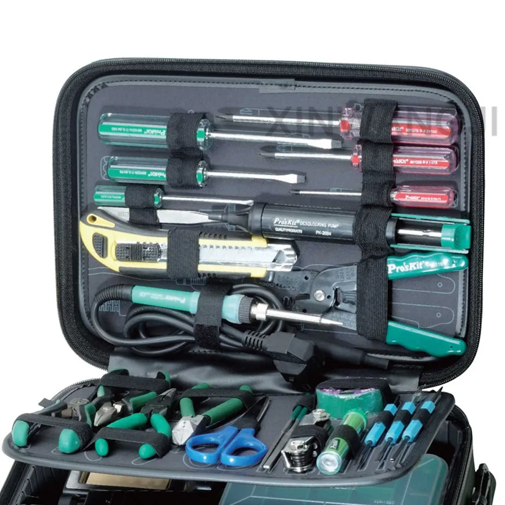 Pro'skit 1PK-710KB-1 набор инструментов для обслуживания электрика, включая пинцет, Электрический измеритель, отвертка, плоскогубцы, ремонтный набор(30 в 1
