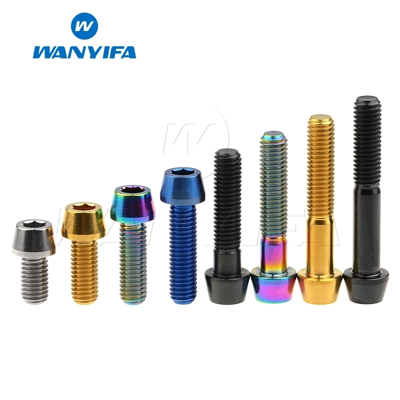 Wanyifa M8x15 20 25 30 35, 40 45 50 70mm конические головки винт с титановым болтом для велосипедного тормоза велосипедный крепеж