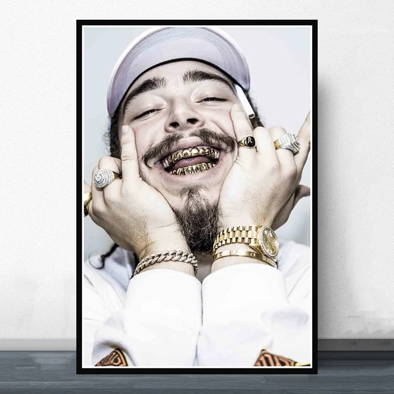 Холст масляные краски в качестве подарка Post Malone Rapper хип хоп музыка ПЕВЕЦ звезда плакатный принт искусство настенные картины гостиная домашний декор