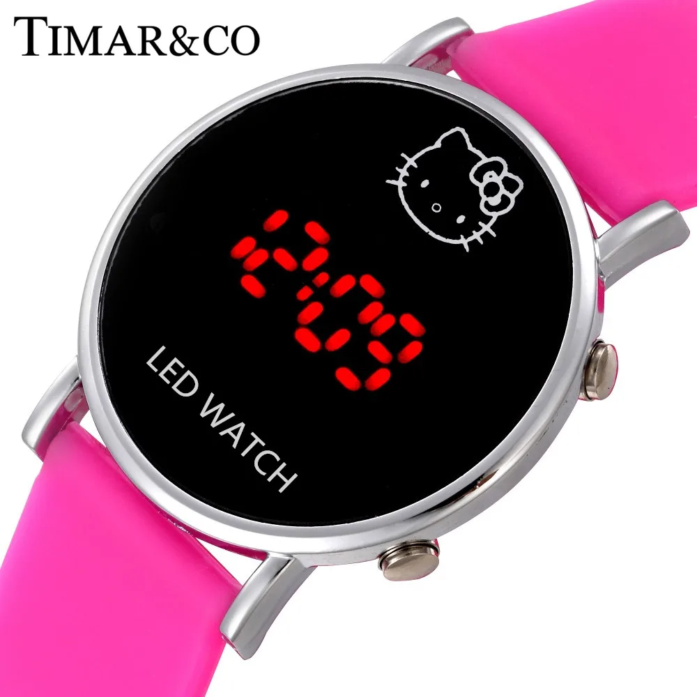 

Hello Kitty Watch Women Casual LED Digital Watches Fashion Cartoon Children Ladies Wrist Watches Sports Clock relogio feminino