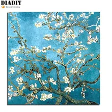 Полный квадратный и Круглый Алмаз 5D DIY Алмазная картина фото на заказ Ван Гог цветок 3D вышивка крестиком Мозаика Декор