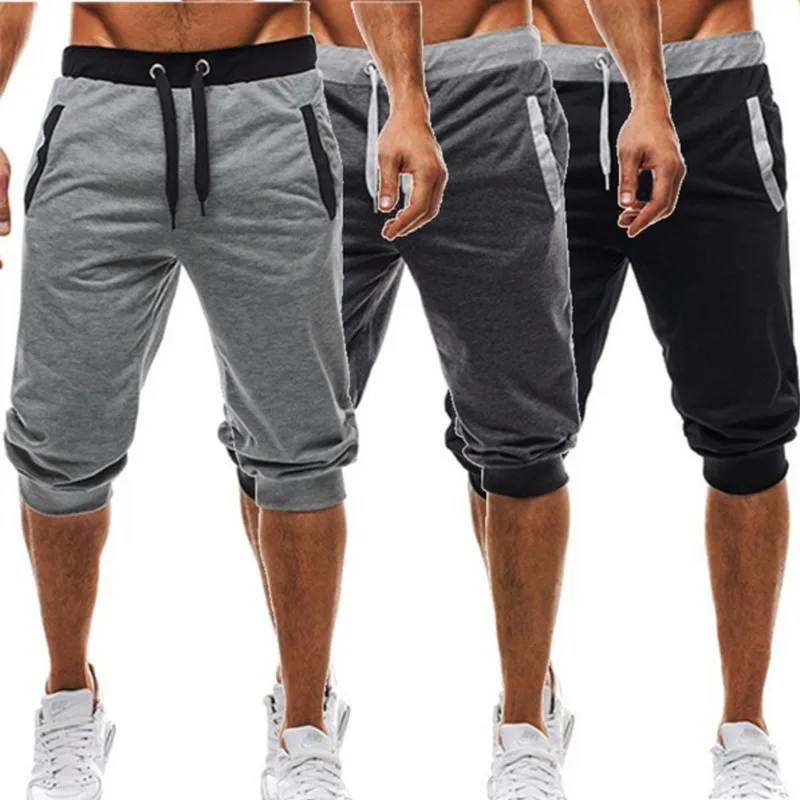 Летние мужские повседневные спортивные штаны шорты 1/2 брюки короткие одежда для фитнеса и бодибилдинга мужские шорты мягкие хлопковые
