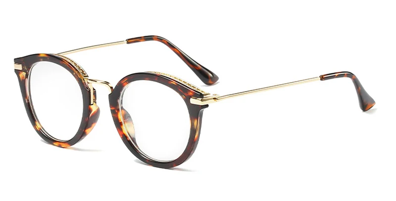 leopard with clear Peekaboo леопардовая оправа для очков для женщин ретро модные очки Оптическая полуметаллическая оправа прозрачные линзы женские аксессуары - Цвет оправы: leopard with clear