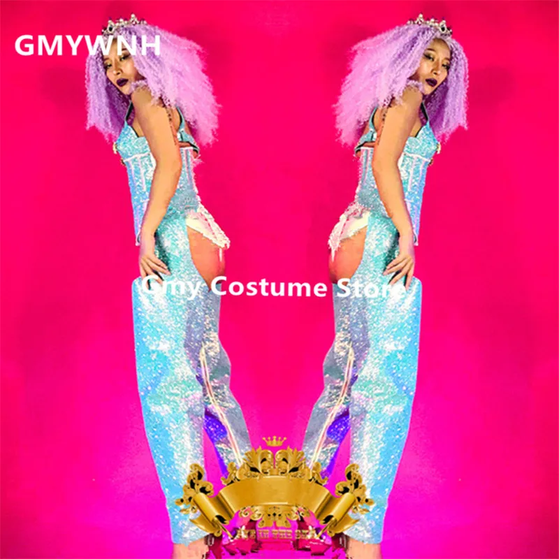 

K60 Sexy singer stage bodysuit catwalk performance show wears dress dj outfit model jumpsuit party bikini stage costumes prom ds