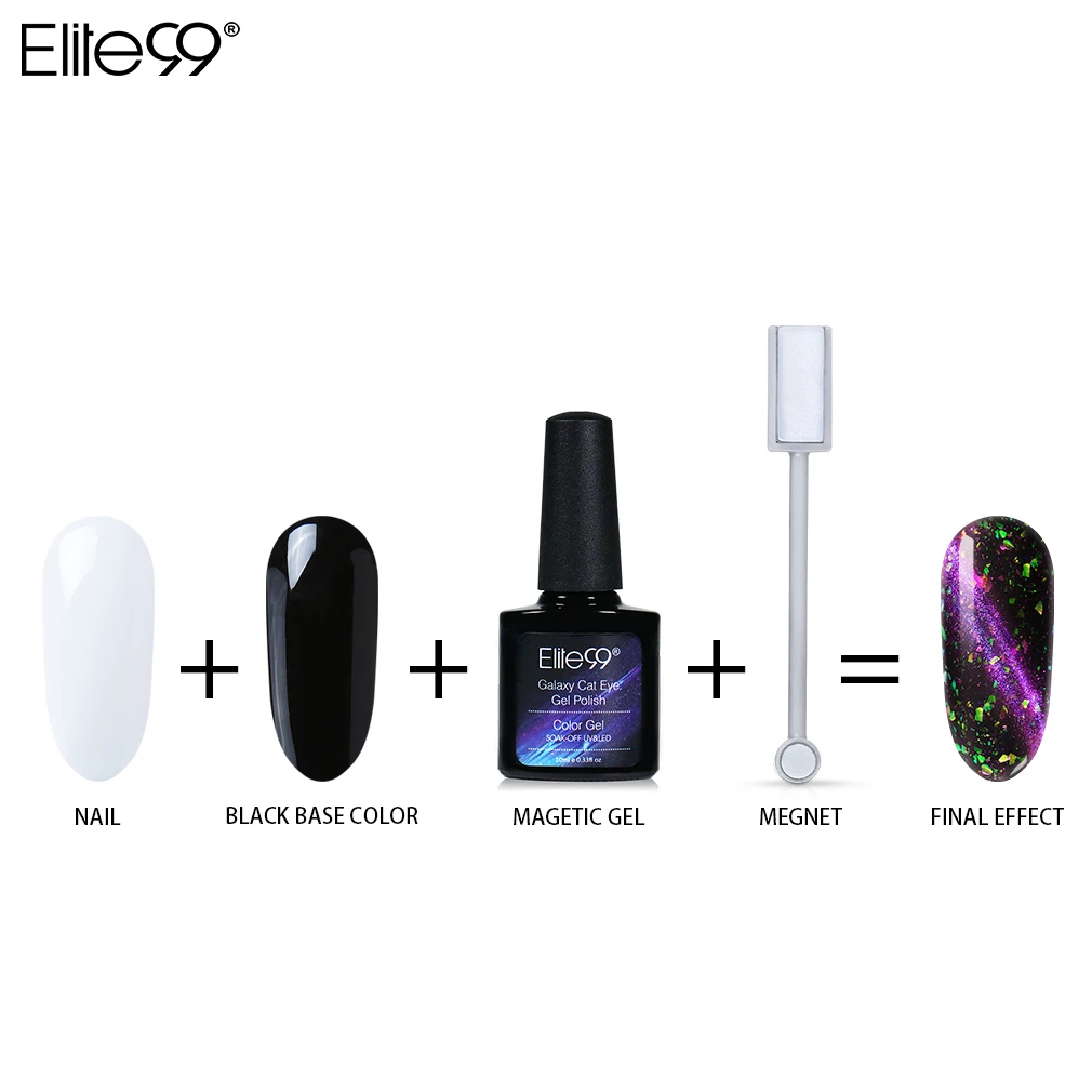 Elite99 Galaxy кошачий глаз гель для ногтей Хамелеон магнитный отмачиваемый