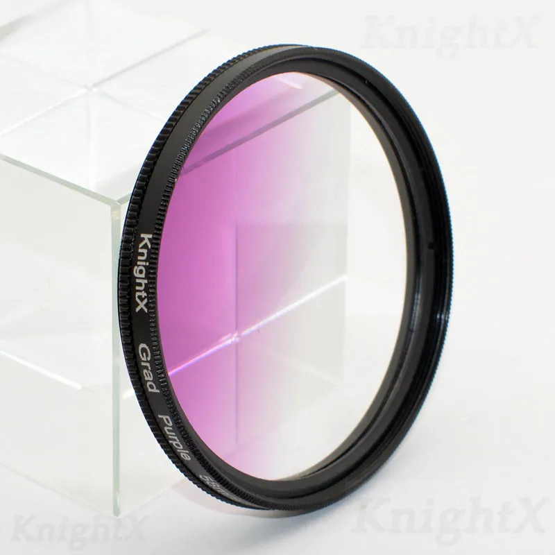 KnightX 24 цветной фильтр UV ND Star для sony nikon canon sony a6000 круговой Градуированный фото eos Объектив 70d eos 49 52 55 58 67 77 - Цвет: Grad Purple