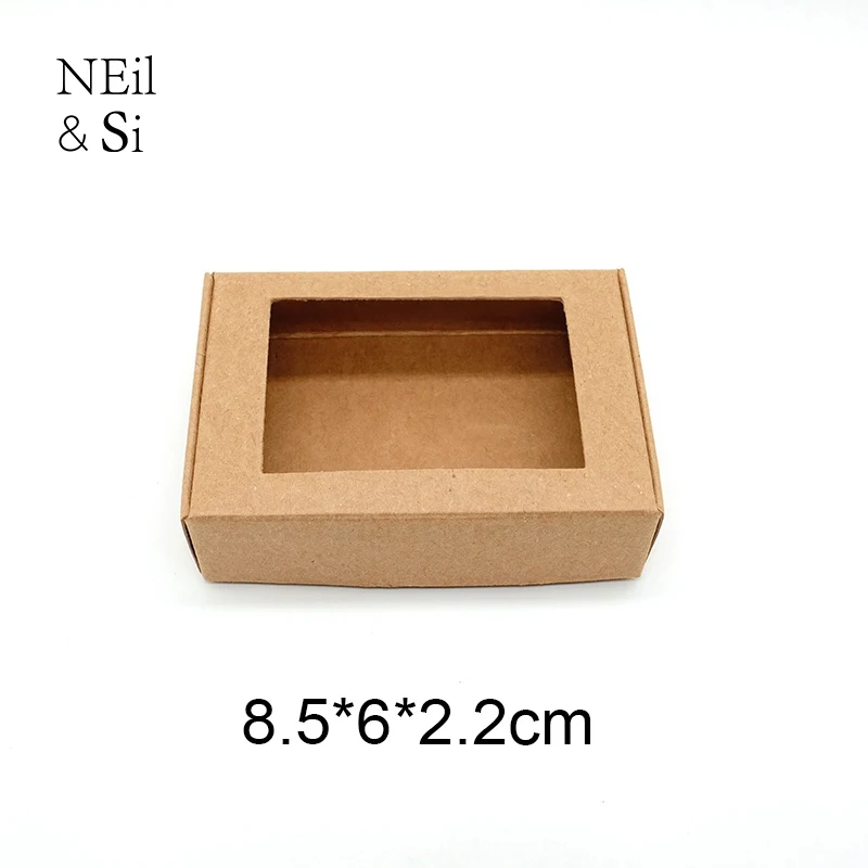 Крафт-окно бумажная коробка подарок ручной работы мыло вечерние конфеты печенье упаковка картонные коробки маленькие на заказ