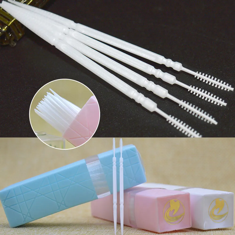 

60pcs/box Double Head Dental Floss Interdental Toothpick Brush Brush Teeth Stick Dental Oral Care Toothpicks Floss Pick