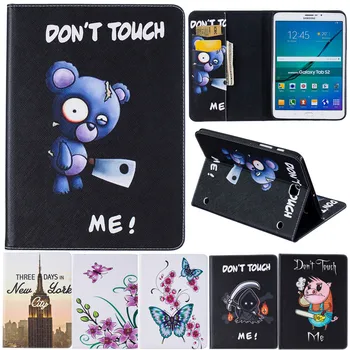 

Cartoon Leather Cover for Samsung Galaxy Tab S2 8.0 T710 SM-T715 T715 Tablet Case Animal Bear Butterfly Flower Wind chime Tower