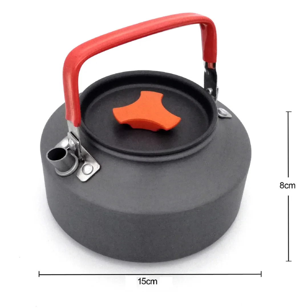 Outdoor Camping Pot Set Portable Camping Cooking Pot Cookware Set With Teapot & Tableware For Outdoor Hiking Travel Picnic