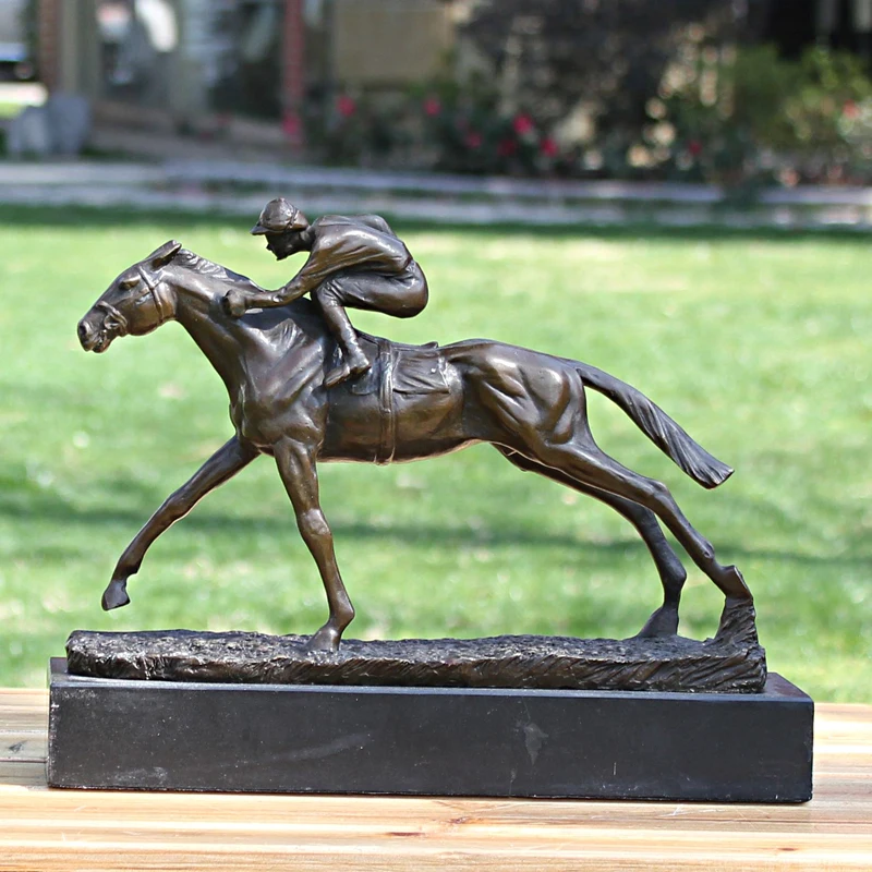 Jockey jezdecké umění jako BRASS umělecká výzdoba Home Vybavení firemních dárků dárek sochařství socha saat