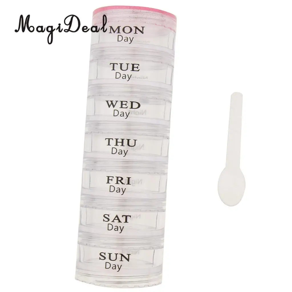7 Day Small Cream Jars Pots Empty Cosmetic Containers Pill Storage Case