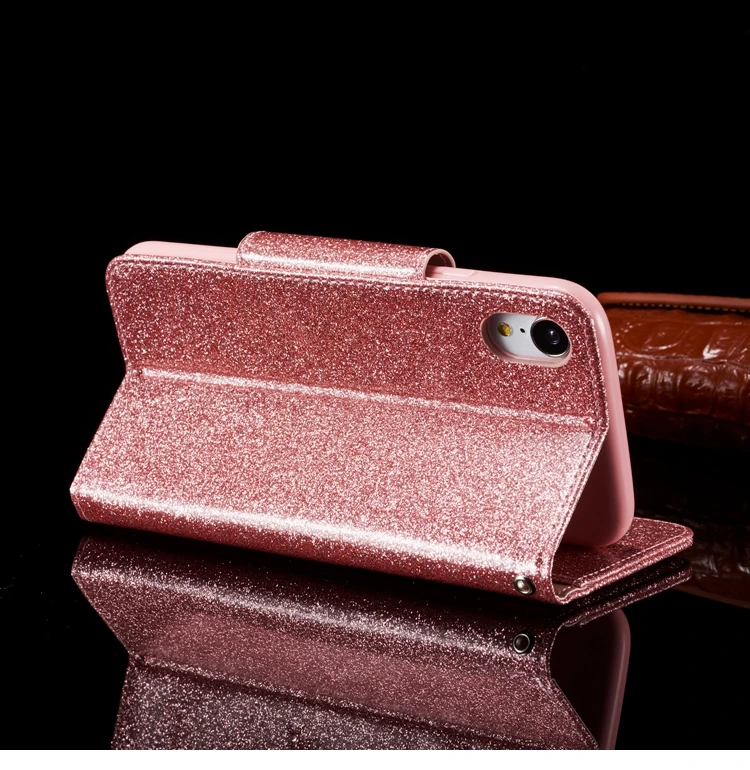 Блестящий чехол-бумажник из искусственной кожи с откидной крышкой для Etui iPhone XS блестящий чехол на магните для телефона для Coque iPhone X iPhone XS Чехол-книжка
