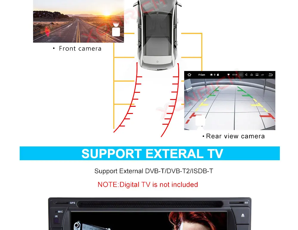 Excellent Autoradio 2 Din Android 9.0 Car Radio Stereo Car DVD Player For Nissan GPS Navi Wifi Bluetooth Audio Head unit 173mm * 98mm 17