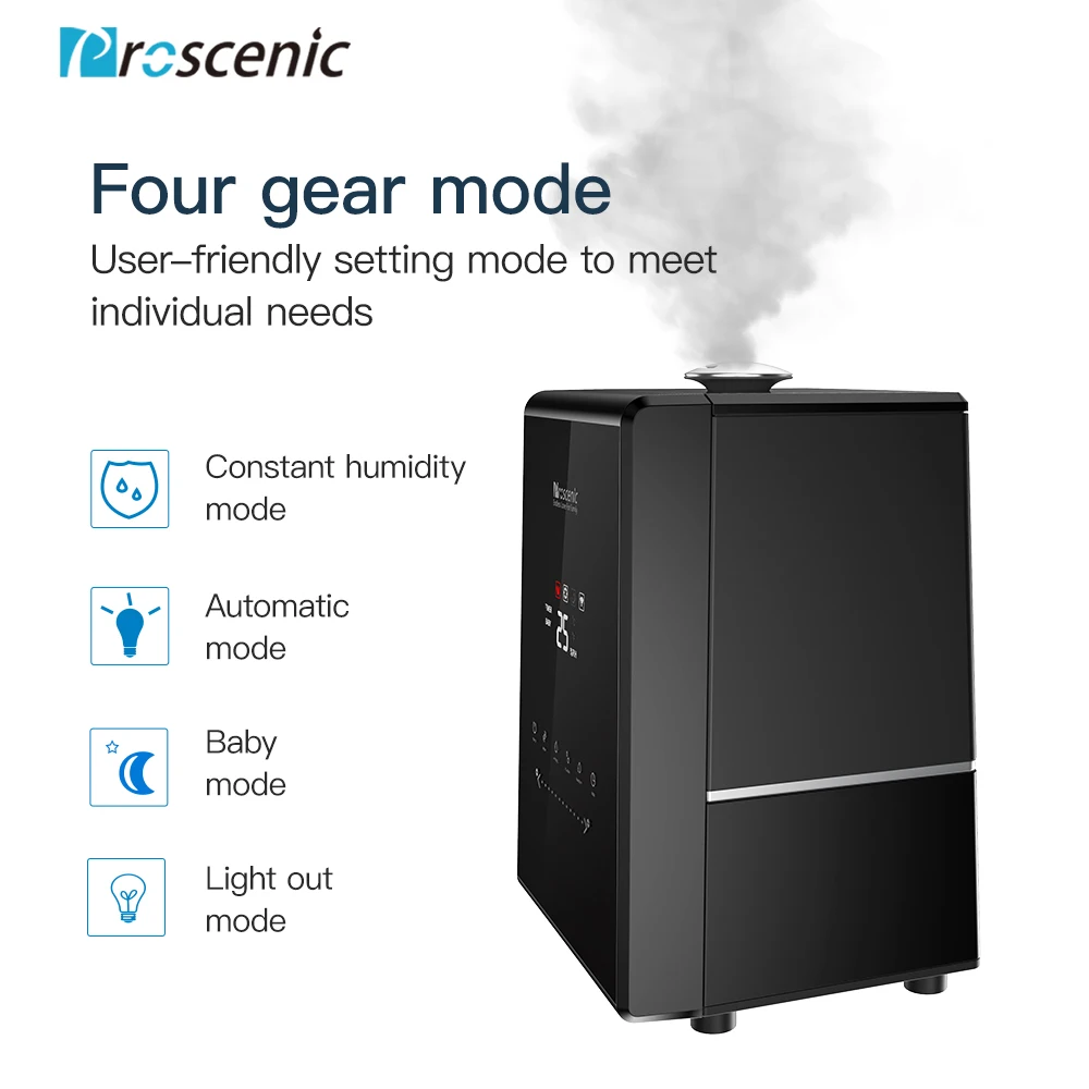  Proscenic 807C 5.5L Warm and Cool Mist Ultrasonic Humidifiers for Bedroom and Babies Vaporizer with